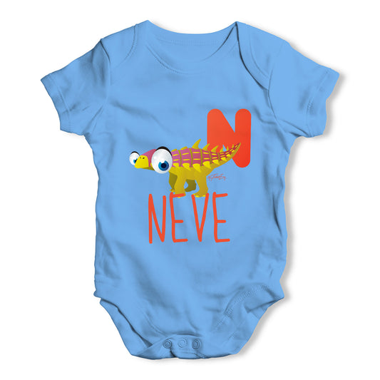 Personalised Dinosaur Letter N Funny One-piece Infant Baby Bodysuits Babygrows Onesie