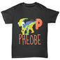 Personalised Dinosaur Letter P Girl's T-Shirt 