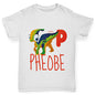 Personalised Dinosaur Letter P Girl's T-Shirt 