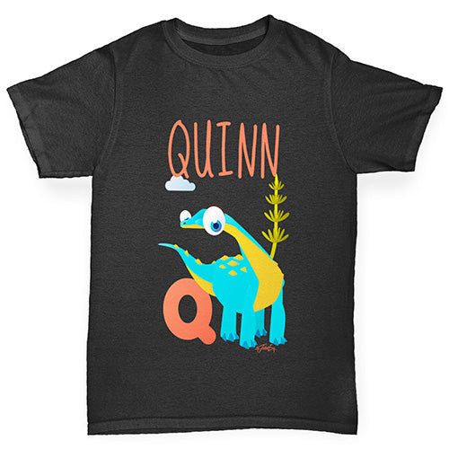 Personalised Dinosaur Letter Q Girl's T-Shirt 