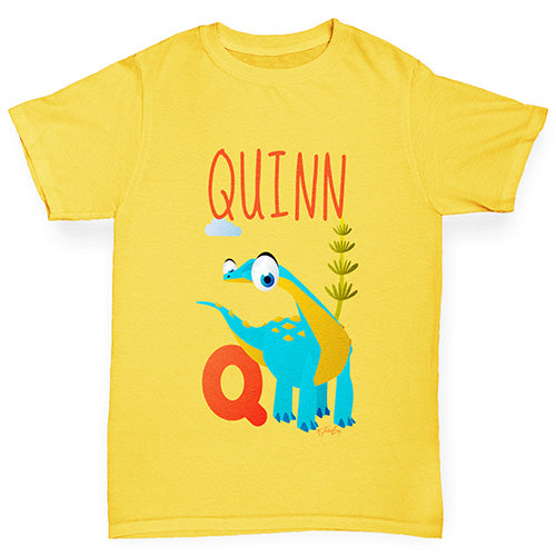 Personalised Dinosaur Letter Q Girl's T-Shirt 