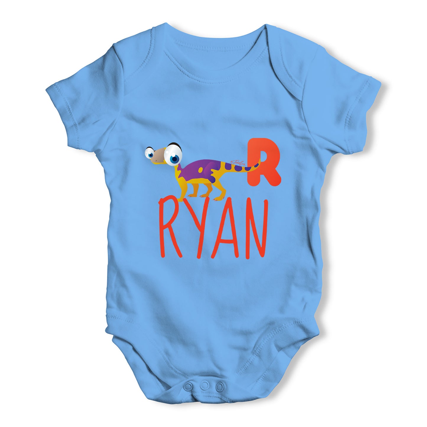 Personalised Dinosaur Letter R Funny One-piece Infant Baby Bodysuits Babygrows Onesie