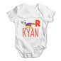 Personalised Dinosaur Letter R Funny One-piece Infant Baby Bodysuits Babygrows Onesie