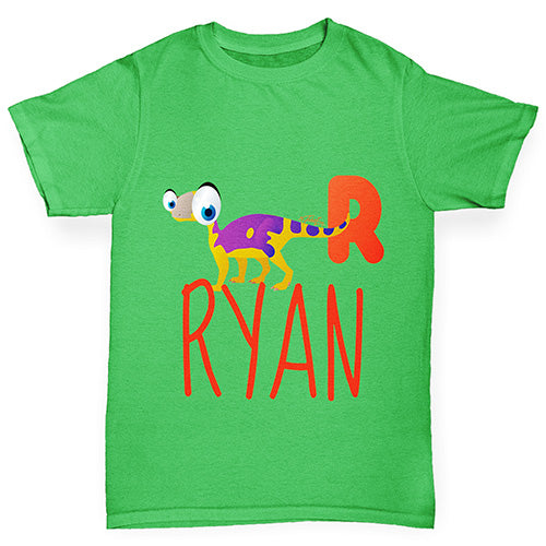 Personalised Dinosaur Letter R Boy's T-Shirt