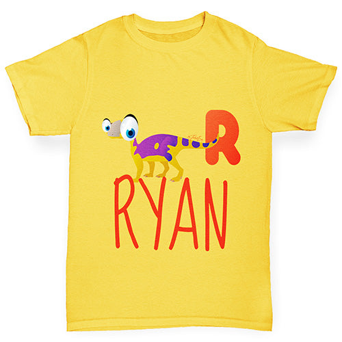 Personalised Dinosaur Letter R Boy's T-Shirt
