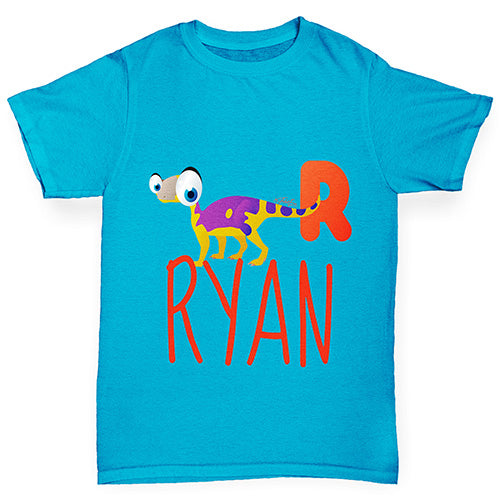 Personalised Dinosaur Letter R Girl's T-Shirt 