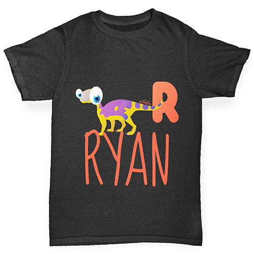 Personalised Dinosaur Letter R Girl's T-Shirt 