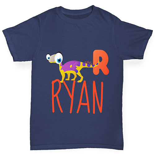 Personalised Dinosaur Letter R Girl's T-Shirt 