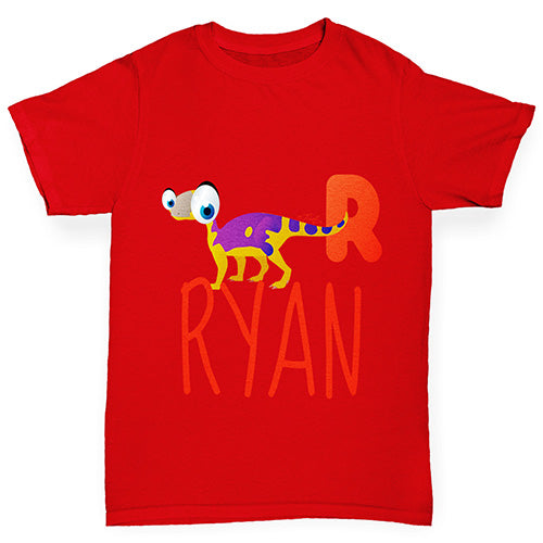 Personalised Dinosaur Letter R Girl's T-Shirt 