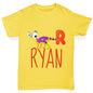 Personalised Dinosaur Letter R Girl's T-Shirt 