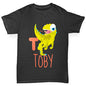 Personalised Dinosaur Letter T Girl's T-Shirt 