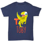 Personalised Dinosaur Letter T Girl's T-Shirt 