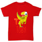 Personalised Dinosaur Letter T Girl's T-Shirt 