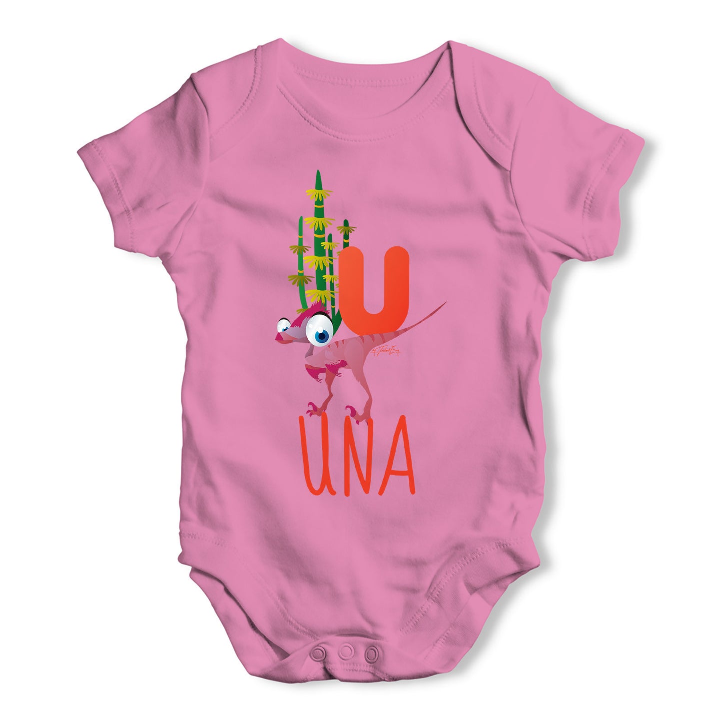 Personalised Dinosaur Letter U Funny One-piece Infant Baby Bodysuits Babygrows Onesie