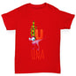 Personalised Dinosaur Letter U Girl's T-Shirt 