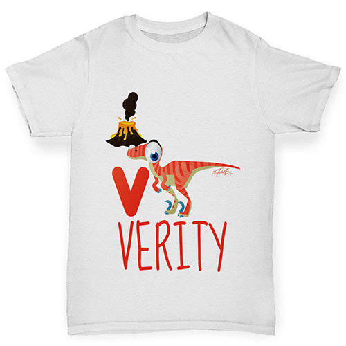 Personalised Dinosaur Letter V Boy's T-Shirt