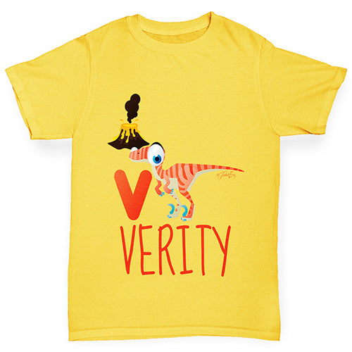 Personalised Dinosaur Letter V Boy's T-Shirt