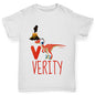 Personalised Dinosaur Letter V Girl's T-Shirt 