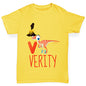 Personalised Dinosaur Letter V Girl's T-Shirt 