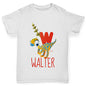 Personalised Dinosaur Letter W Girl's T-Shirt 