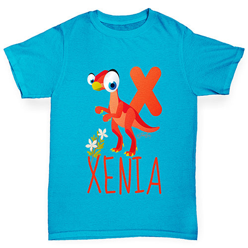 Personalised Dinosaur Letter X Boy's T-Shirt