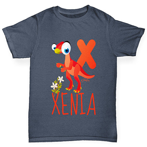 Personalised Dinosaur Letter X Boy's T-Shirt