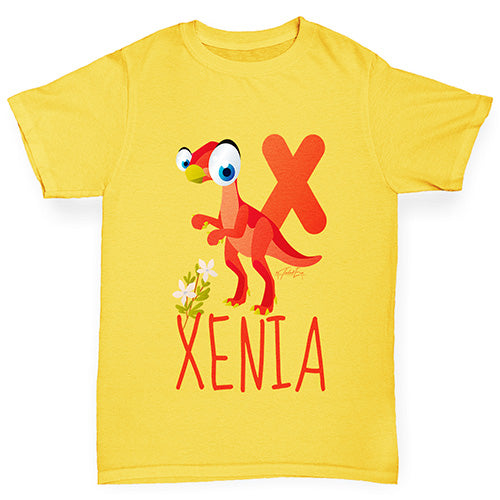 Personalised Dinosaur Letter X Boy's T-Shirt