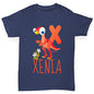 Personalised Dinosaur Letter X Girl's T-Shirt 
