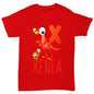 Personalised Dinosaur Letter X Girl's T-Shirt 