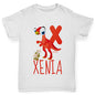 Personalised Dinosaur Letter X Girl's T-Shirt 