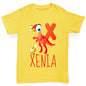 Personalised Dinosaur Letter X Girl's T-Shirt 