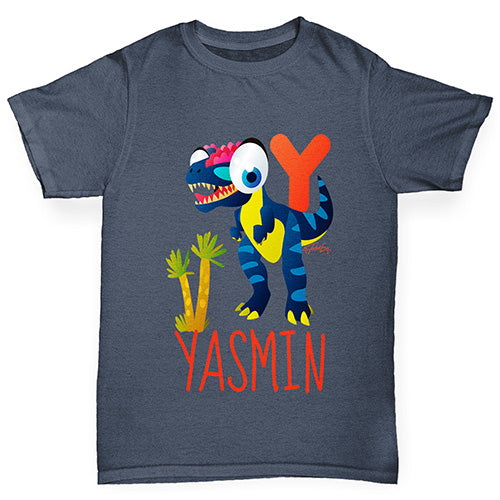 Personalised Dinosaur Letter Y Boy's T-Shirt