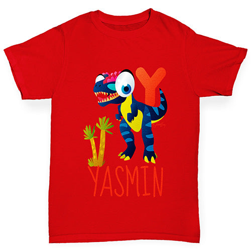 Personalised Dinosaur Letter Y Boy's T-Shirt