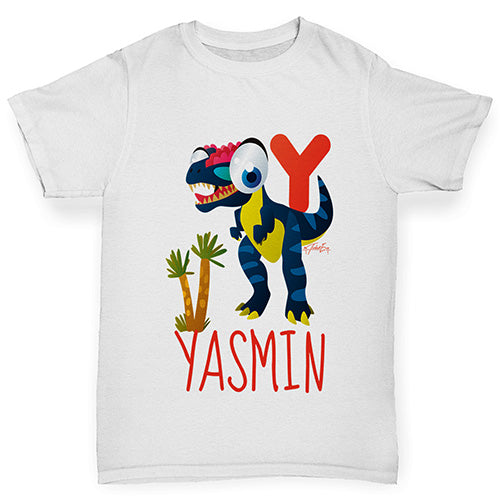 Personalised Dinosaur Letter Y Boy's T-Shirt