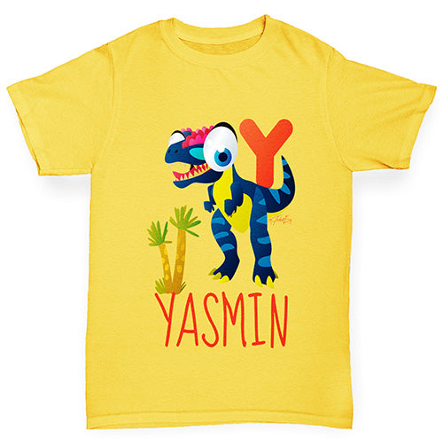 Personalised Dinosaur Letter Y Boy's T-Shirt