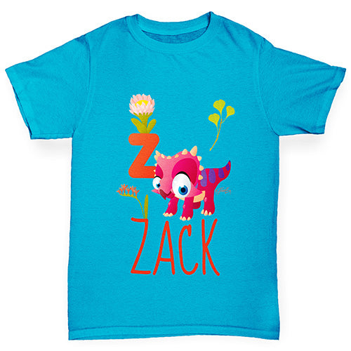 Personalised Dinosaur Letter Z Boy's T-Shirt