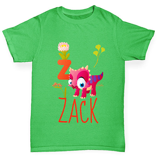 Personalised Dinosaur Letter Z Boy's T-Shirt