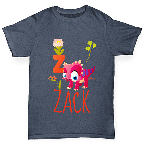 Personalised Dinosaur Letter Z Boy's T-Shirt