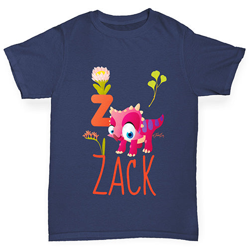 Personalised Dinosaur Letter Z Girl's T-Shirt 