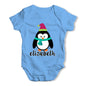Personalised Cartoon Christmas Penguin Baby Grow Bodysuit
