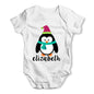 Personalised Cartoon Christmas Penguin Baby Grow Bodysuit