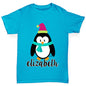 Personalised Cartoon Christmas Penguin Boy's T-Shirt