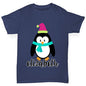 Personalised Cartoon Christmas Penguin Boy's T-Shirt