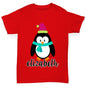 Personalised Cartoon Christmas Penguin Boy's T-Shirt