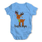 Personalised Cartoon Reindeer Baby Grow Bodysuit
