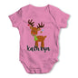 Personalised Cartoon Reindeer Baby Grow Bodysuit