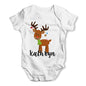 Personalised Cartoon Reindeer Baby Grow Bodysuit
