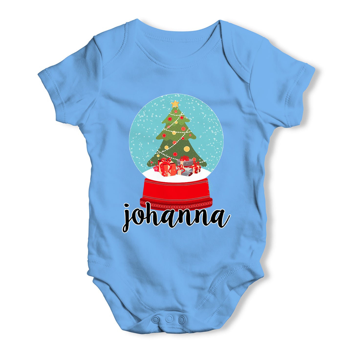 Personalised Christmas Snow Globe Baby Grow Bodysuit