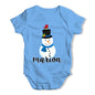 Personalised Cartoon Snowman Baby Grow Bodysuit