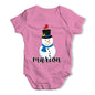 Personalised Cartoon Snowman Baby Grow Bodysuit